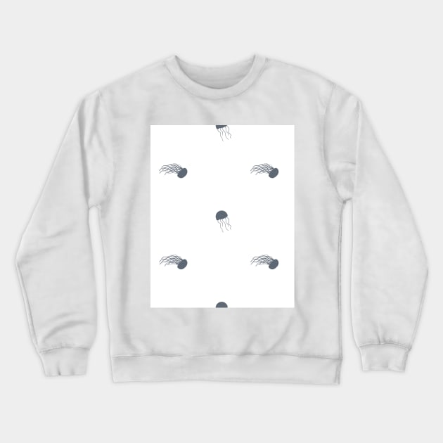 Blue white jellyfish pattern Crewneck Sweatshirt by essskina